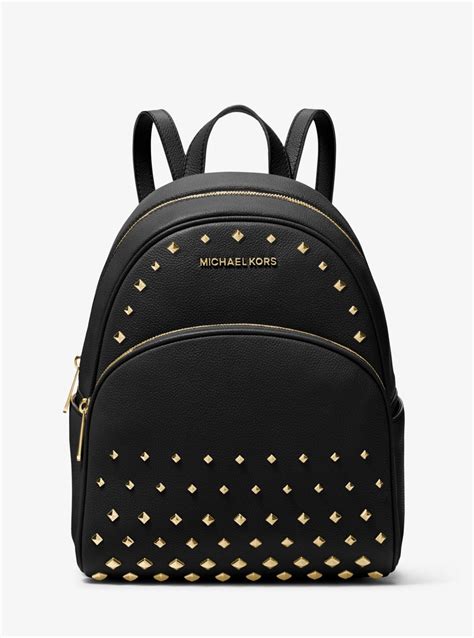 Michael Kors Abbey Medium Studded Backpack Bag Pebbled 